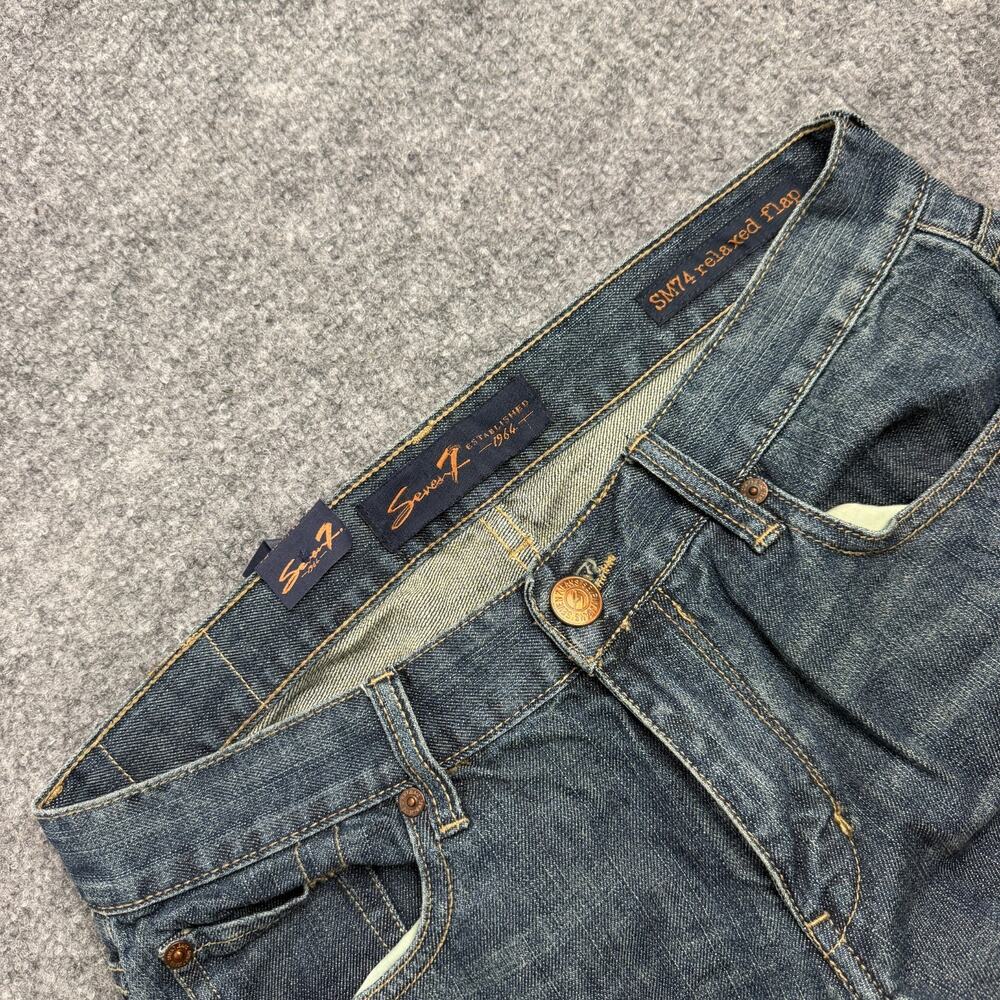 Seven7 SM74 Relaxed Flap Mens Bootcut Jeans Medium Wash Stretch Denim 31x34 - Picture 4 of 9